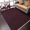 Rugsotic Carpets Hand Woven Flat Weave Kilim Wool Area Rug Solid Plum D00111
